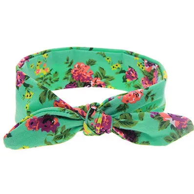 Cute Newborn Baby Cool Girls Printing Knot Elasticity Headband Cotton Children Girls Baby Hair Accessories