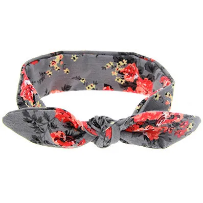 Cute Newborn Baby Cool Girls Printing Knot Elasticity Headband Cotton Children Girls Baby Hair Accessories