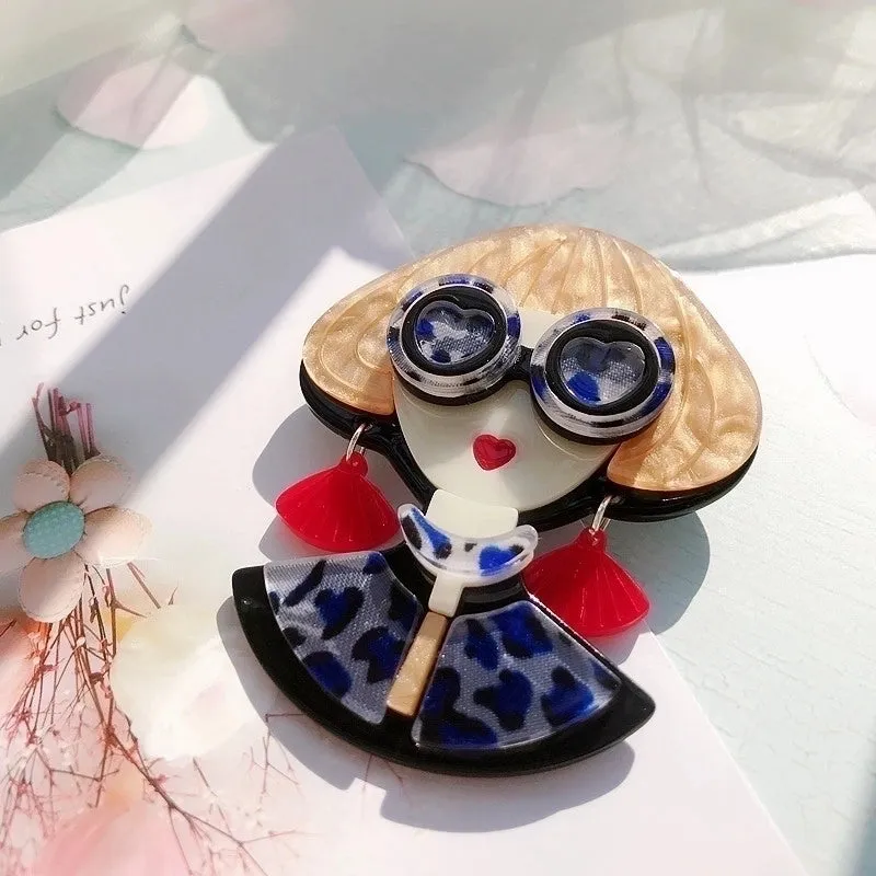 Cute Pin Cartoon Character Arylic Women'S Brooches