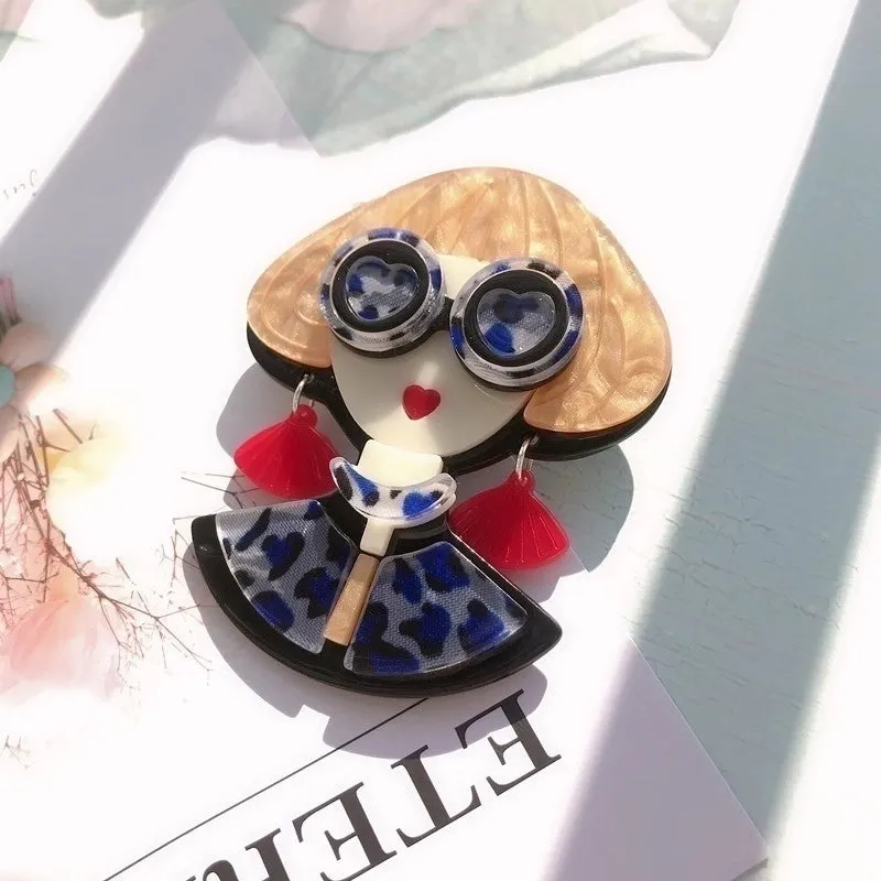 Cute Pin Cartoon Character Arylic Women'S Brooches
