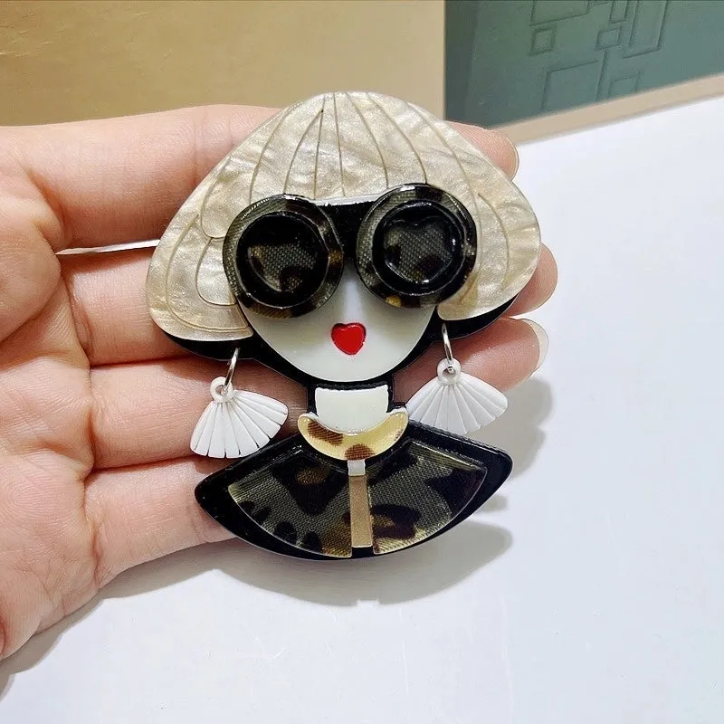 Cute Pin Cartoon Character Arylic Women'S Brooches
