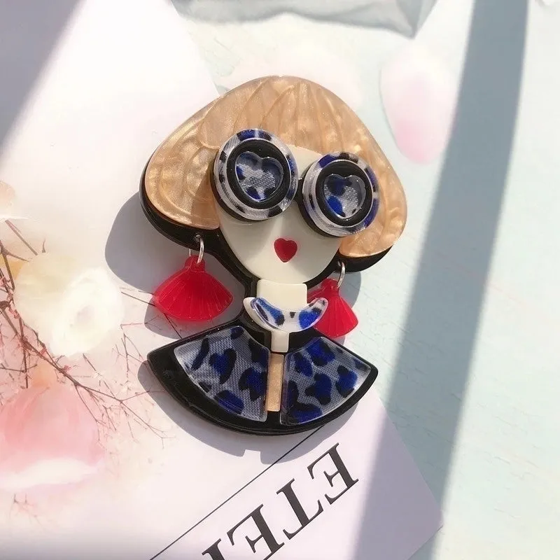 Cute Pin Cartoon Character Arylic Women'S Brooches