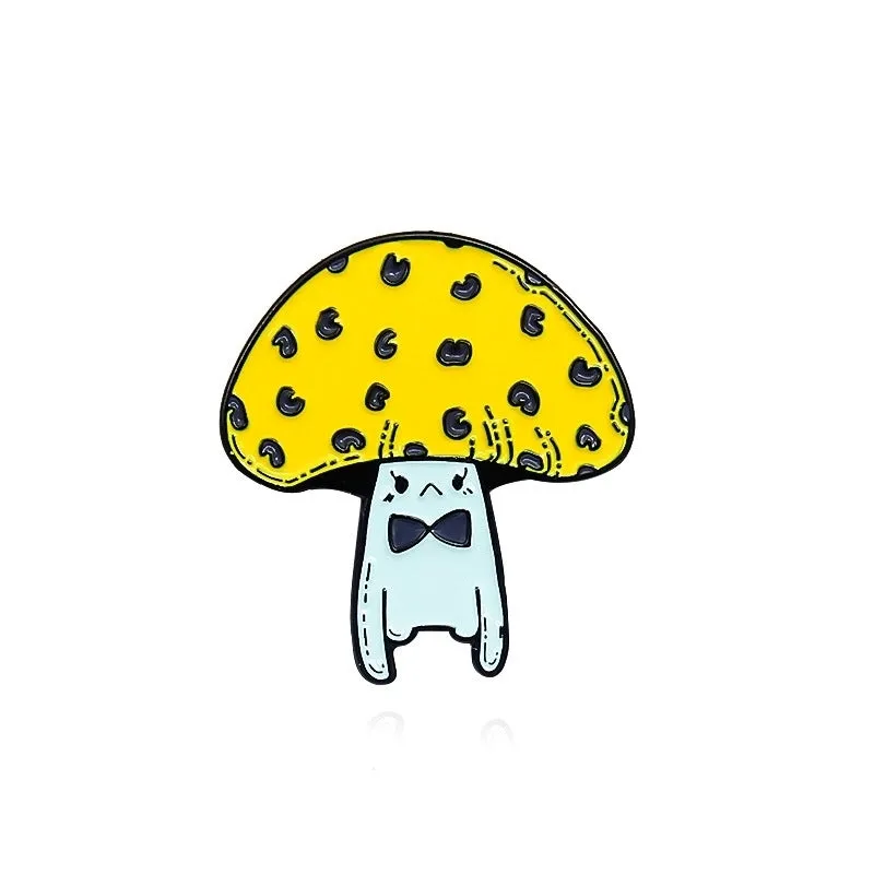 Cute Pin Cartoon Mushroom Alloy Stoving Varnish Unisex Brooches