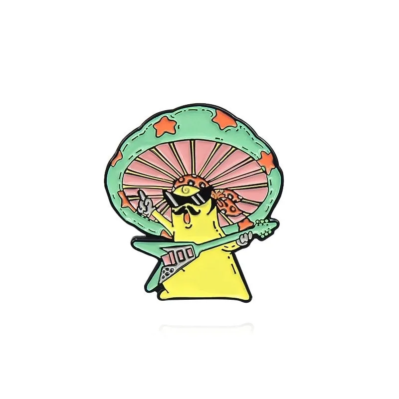Cute Pin Cartoon Mushroom Alloy Stoving Varnish Unisex Brooches