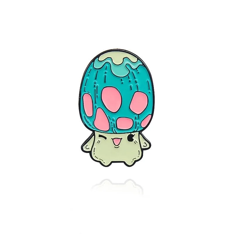 Cute Pin Cartoon Mushroom Alloy Stoving Varnish Unisex Brooches
