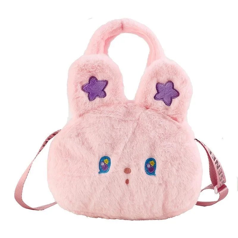 Cute Plush Rabbit Autumn And Winter Cartoon Messenger Bag
