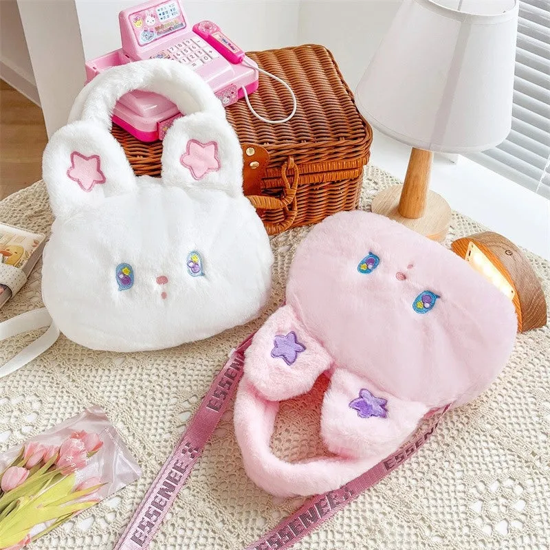Cute Plush Rabbit Autumn And Winter Cartoon Messenger Bag