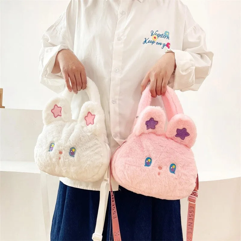 Cute Plush Rabbit Autumn And Winter Cartoon Messenger Bag