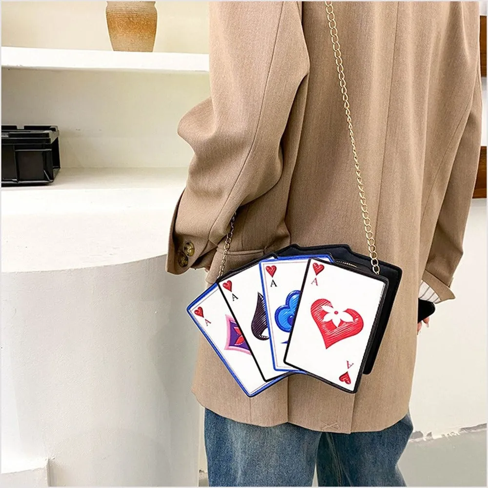 Cute Poker Women Shoulder Bag Designer Playing Cards