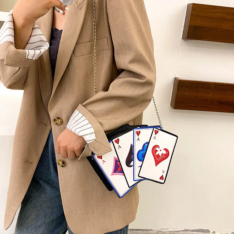 Cute Poker Women Shoulder Bag Designer Playing Cards