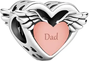 Dad Charm For Charm Bracelet, Dad Angel Charm For Pandora Bracelet