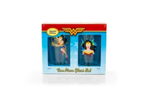 DC Wonder Woman Pint Glass Set | Two Action Packed 16-Ounce Cups | Set Of 2