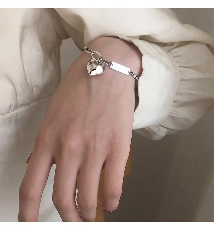 Delicate Handmade Silver Color Love Heart Anklet Bracelet for Women