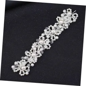 Delicate Pearl Headband for Bride Crystal Bridal Hair Accessories Wedding Pearl Headpiece for Women