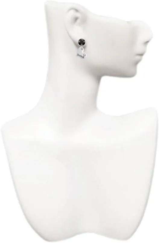 Delight Jewelry Heart with ''Baseball'' and AB Crystal - Large Crystal Clip on Earrings