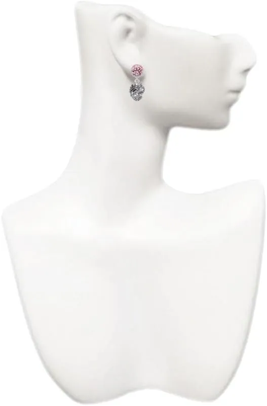 Delight Jewelry Silvertone Crabs Spinner - Large Crystal Clip on Earrings