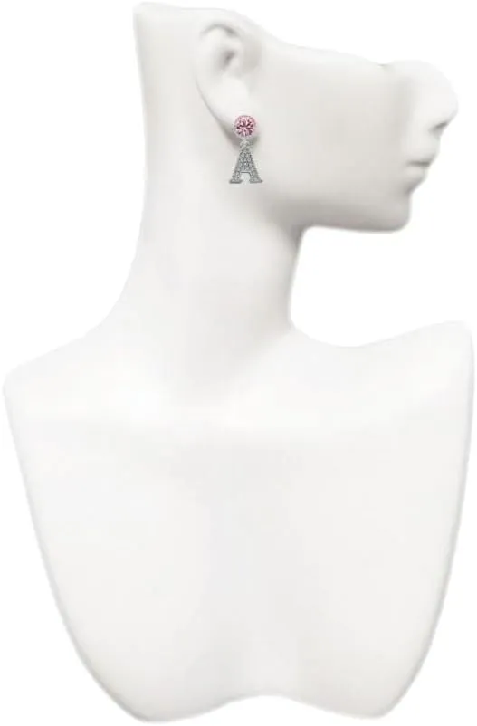 Delight Jewelry Silvertone Crystal Initial - A - Large Crystal Clip on Earrings