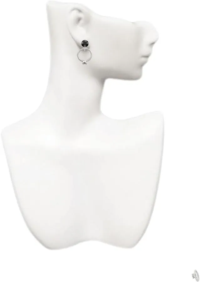 Delight Jewelry Silvertone Promise Ring with Crystal - Large Crystal Clip on Earrings