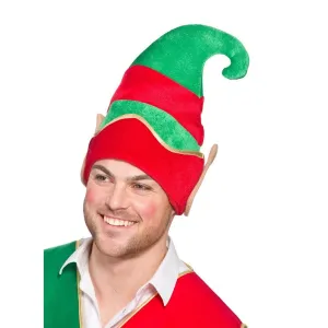 Deluxe Elf Hat with Ears Adults Novelty Christmas One Size