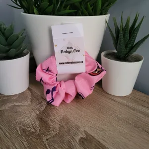 Designed Pink Scrunchie  (Small)