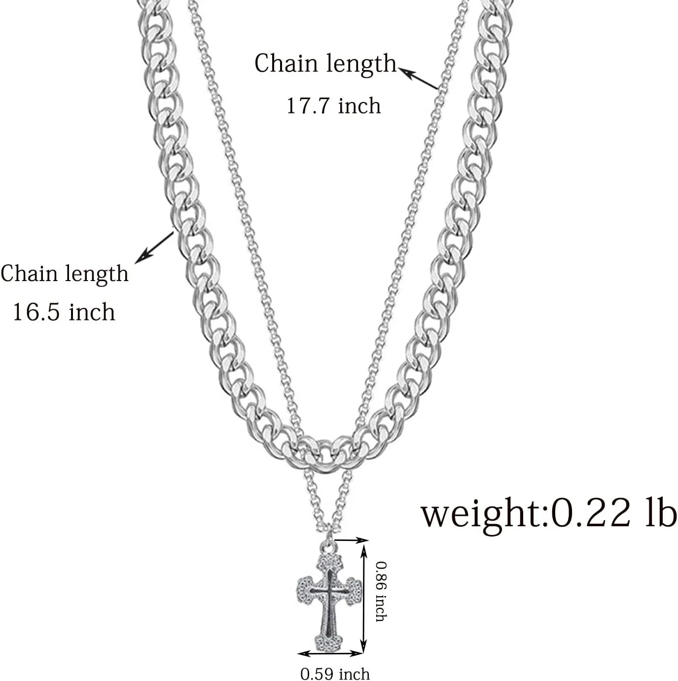 Diamond Necklaces for Women, Double Cross Pendant Necklace Dainty Gold Necklace Trendy Gold Necklace Jewelry Gifts for Girls