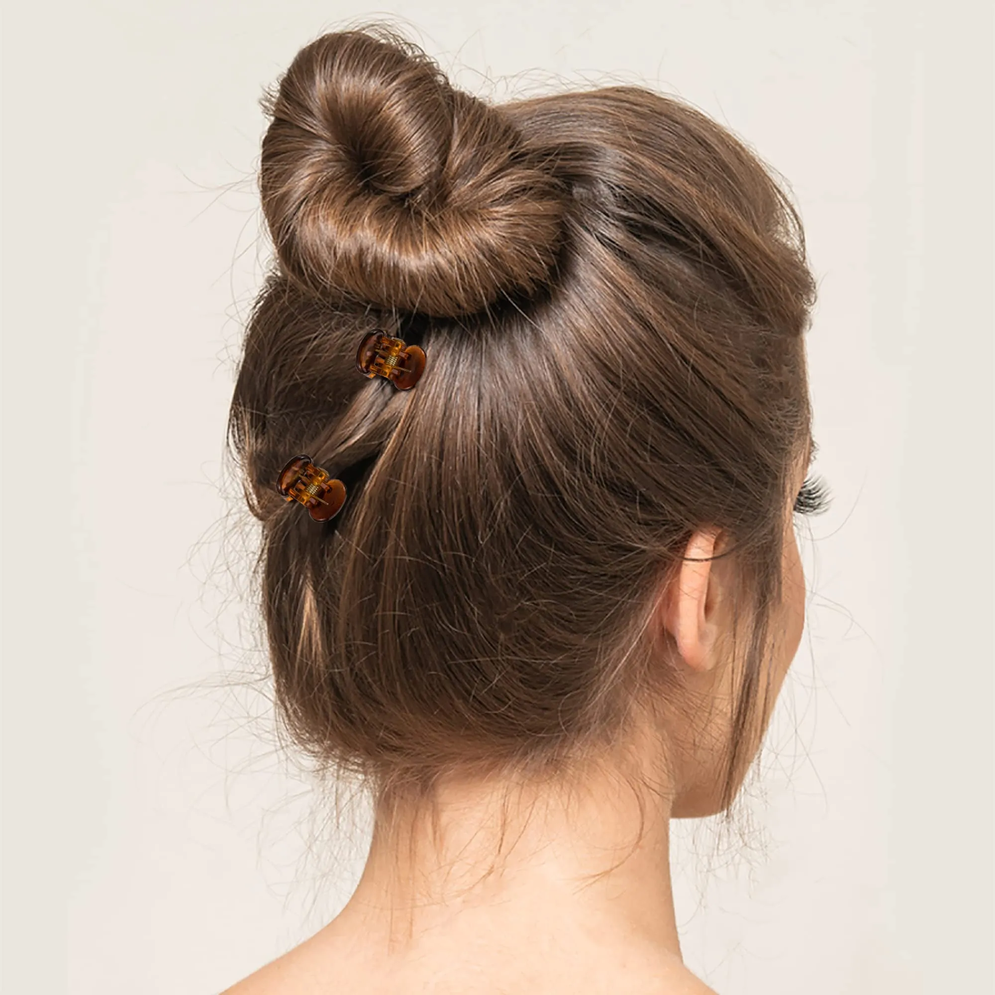DIMUGE 45 pcs Brown Mini Hair Clips for Women and Girls 1/2 Inch Tiny Claw Clips Holder Hair Back, Clamp Bangs, Durable Strong Grip Non-slip Small Hair Clips.