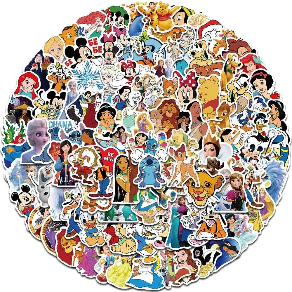 Disney Mix Princess Stickers - Famous Cartoon Bundle Waterproof
