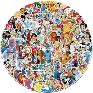 Disney Mix Princess Stickers - Famous Cartoon Bundle Waterproof