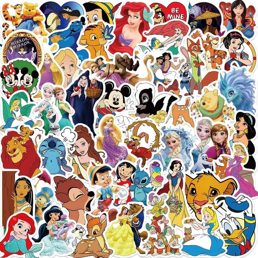 Disney Mix Princess Stickers - Famous Cartoon Bundle Waterproof