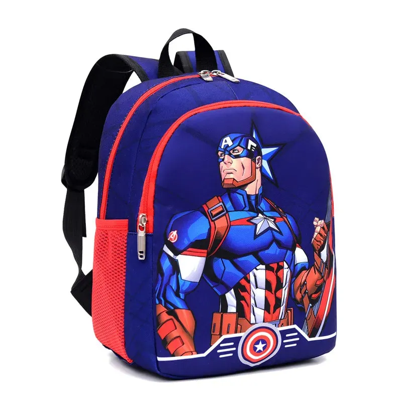 Disney Spiderman & Captain America Backpack for Kids - Cartoon School Bag for Boys