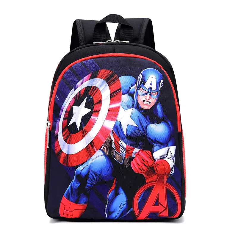 Disney Spiderman & Captain America Backpack for Kids - Cartoon School Bag for Boys