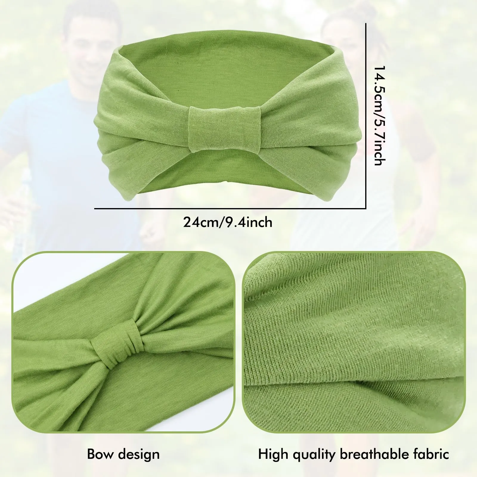 Dizila 8 Pieces Solid Soft Stretchy Boho Wide Headbands Running Yoga Gym Sports Turban Headwraps Hair Bands Accessories for Women Girls