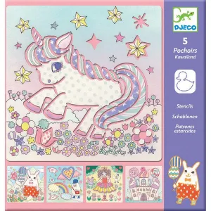 Djeco Stencils - Kawailand - Unicorns and Bunnies
