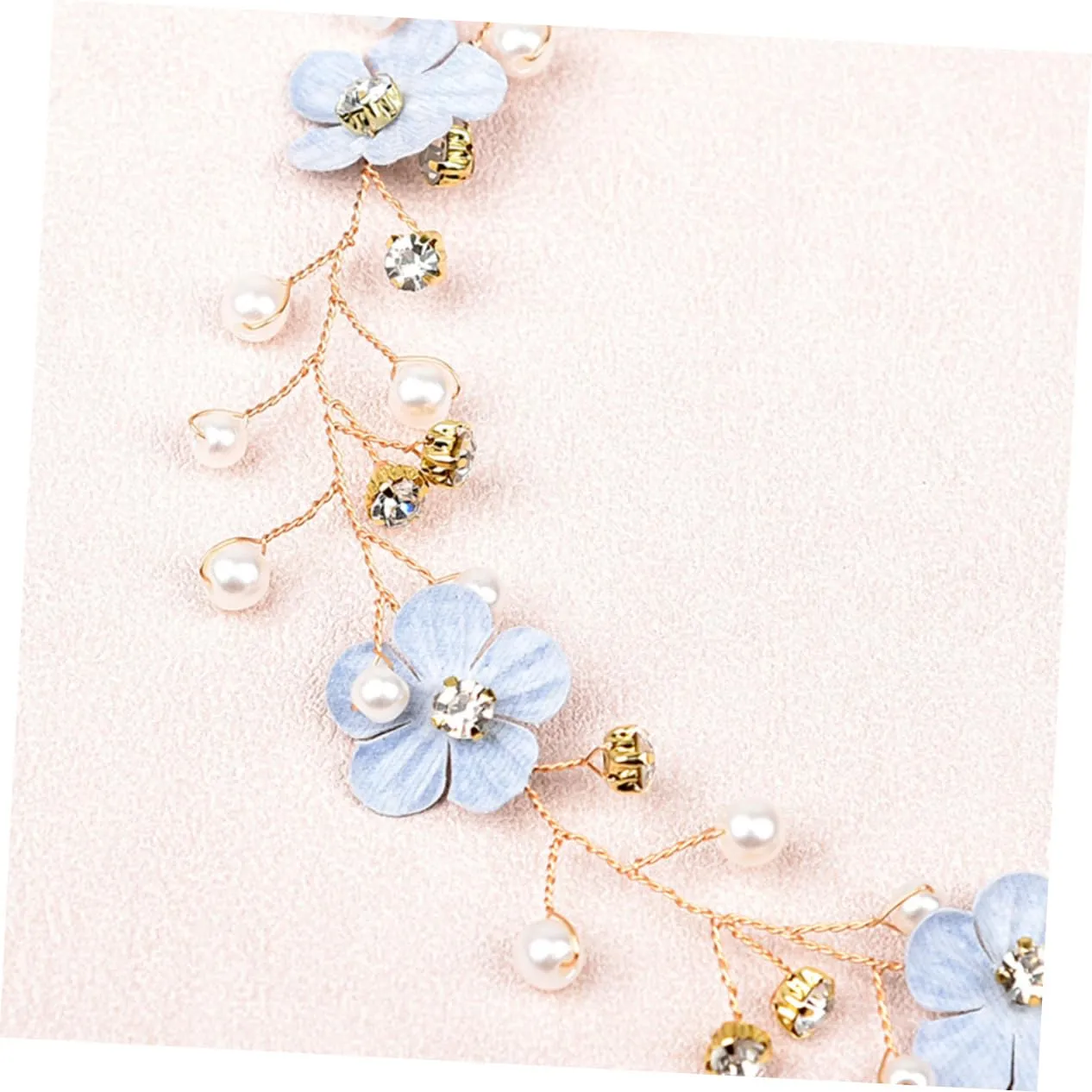 DOITOOL Luxurious Wedding Hair Vines Pearl Bride Headband Bridal Headpieces for Wedding Hair Toers