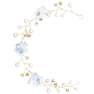 DOITOOL Luxurious Wedding Hair Vines Pearl Bride Headband Bridal Headpieces for Wedding Hair Toers