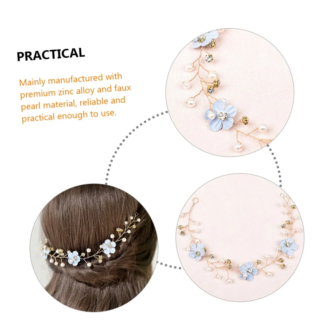 DOITOOL Luxurious Wedding Hair Vines Pearl Bride Headband Bridal Headpieces for Wedding Hair Toers