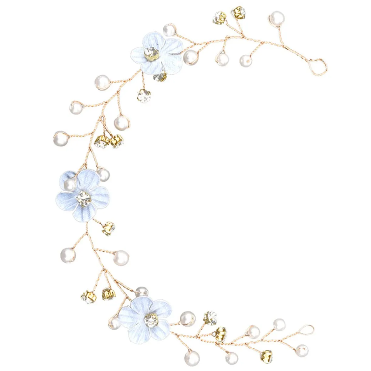 DOITOOL Luxurious Wedding Hair Vines Pearl Bride Headband Bridal Headpieces for Wedding Hair Toers