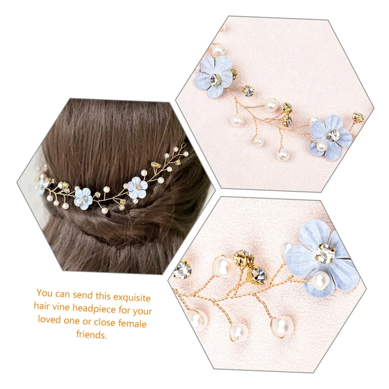 DOITOOL Luxurious Wedding Hair Vines Pearl Bride Headband Bridal Headpieces for Wedding Hair Toers