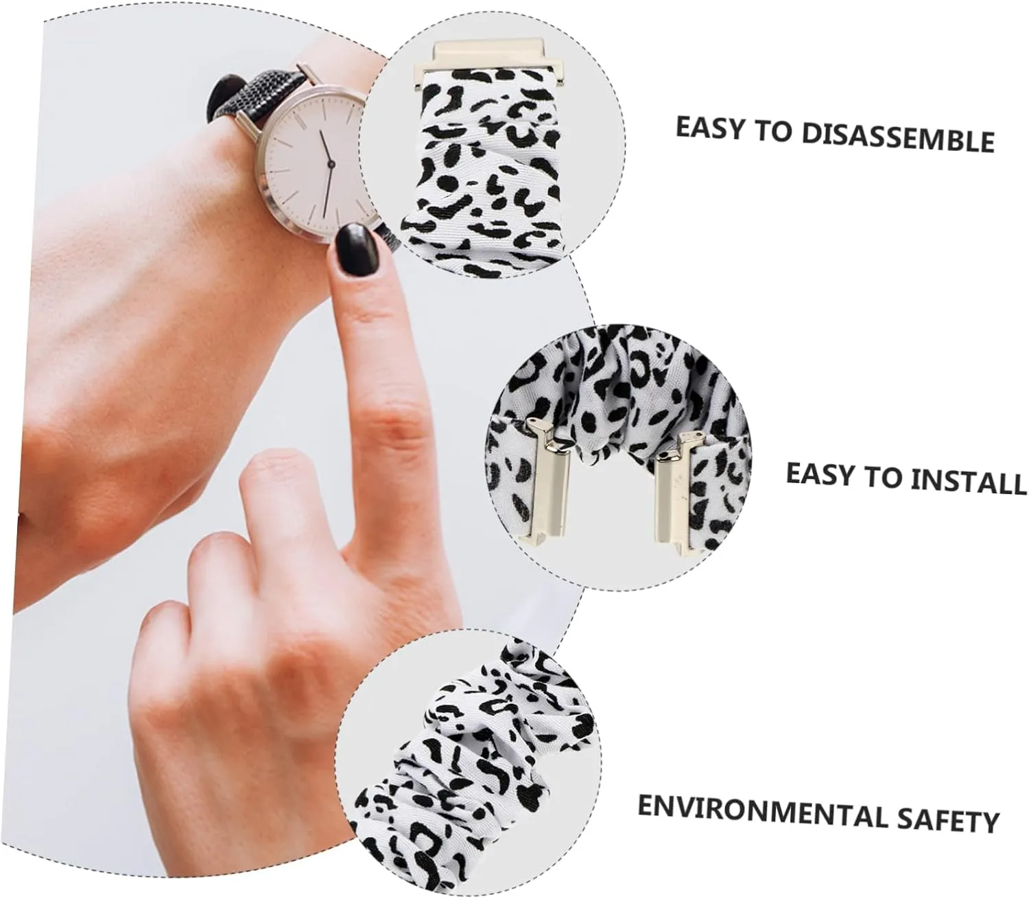 DOITOOL Strap Wristwatch Band Wrist Bracelet Watch Replacement Band Fashion Watchband Scrunchie Watch Band