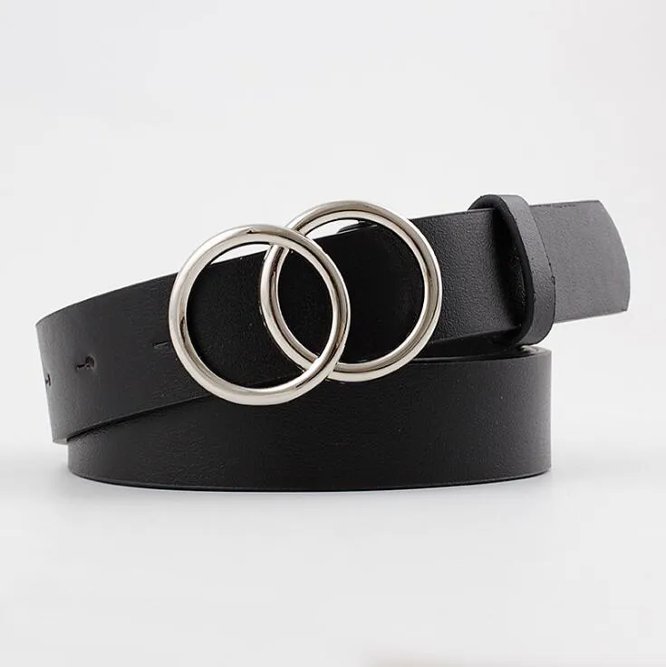 Double Ring  PU Leather Metal Buckle