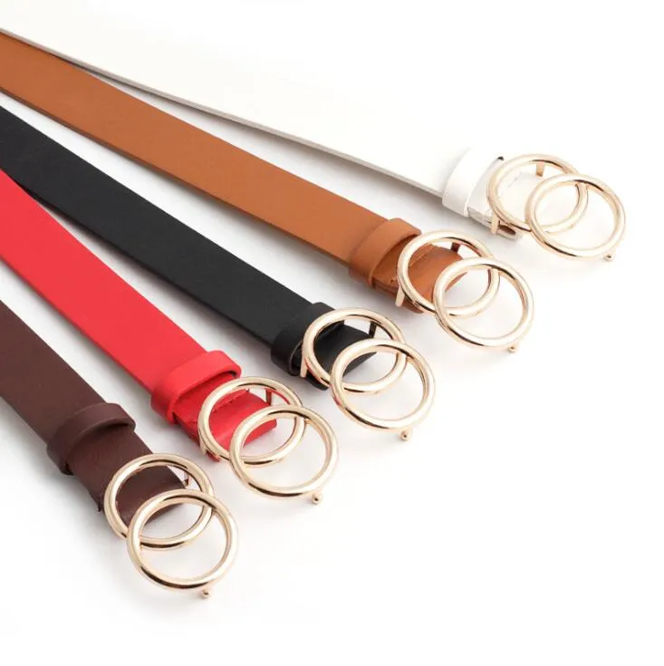 Double Ring  PU Leather Metal Buckle