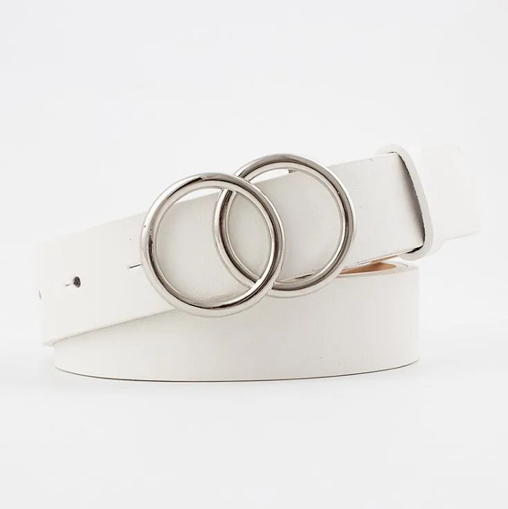 Double Ring  PU Leather Metal Buckle