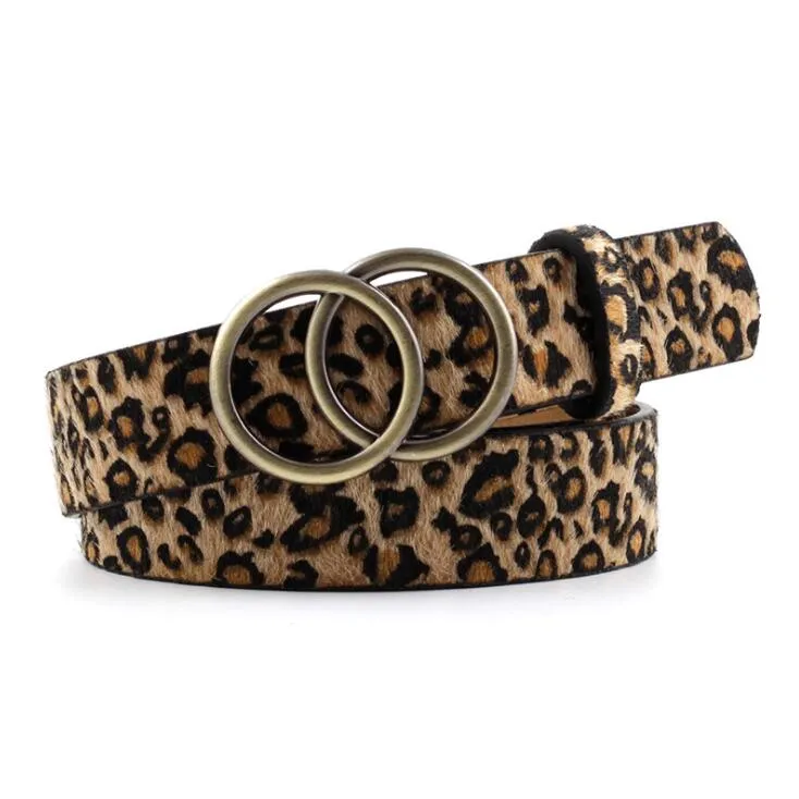 Double Ring  PU Leather Metal Buckle
