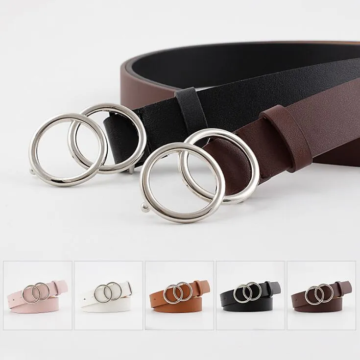 Double Ring  PU Leather Metal Buckle