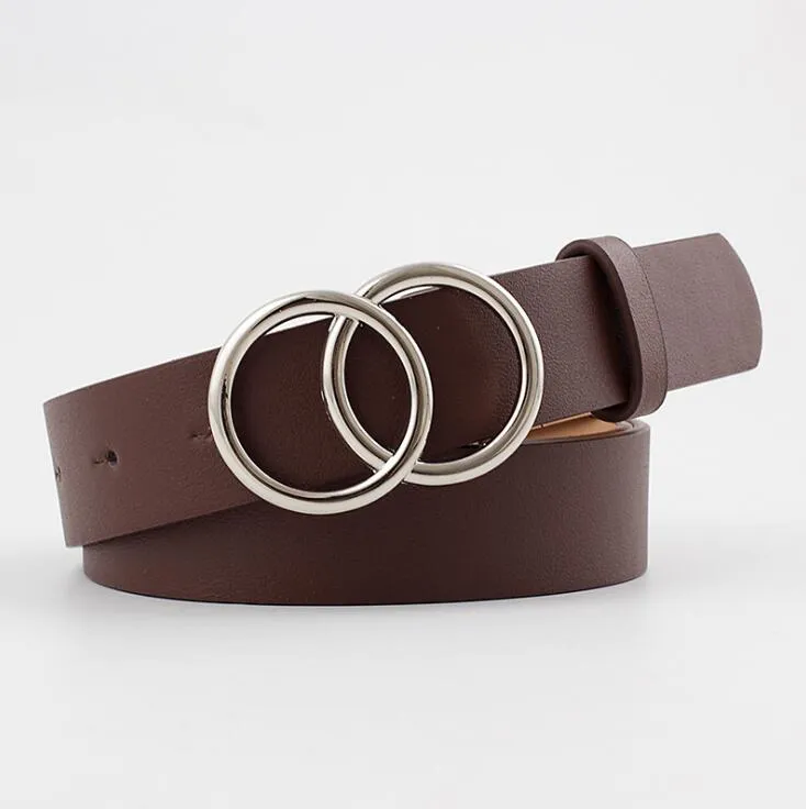Double Ring  PU Leather Metal Buckle