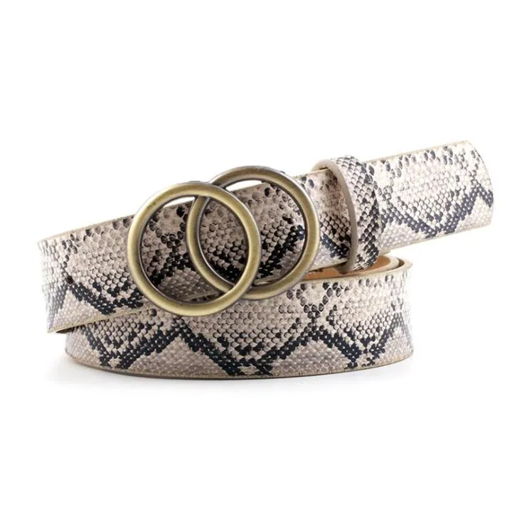 Double Ring  PU Leather Metal Buckle