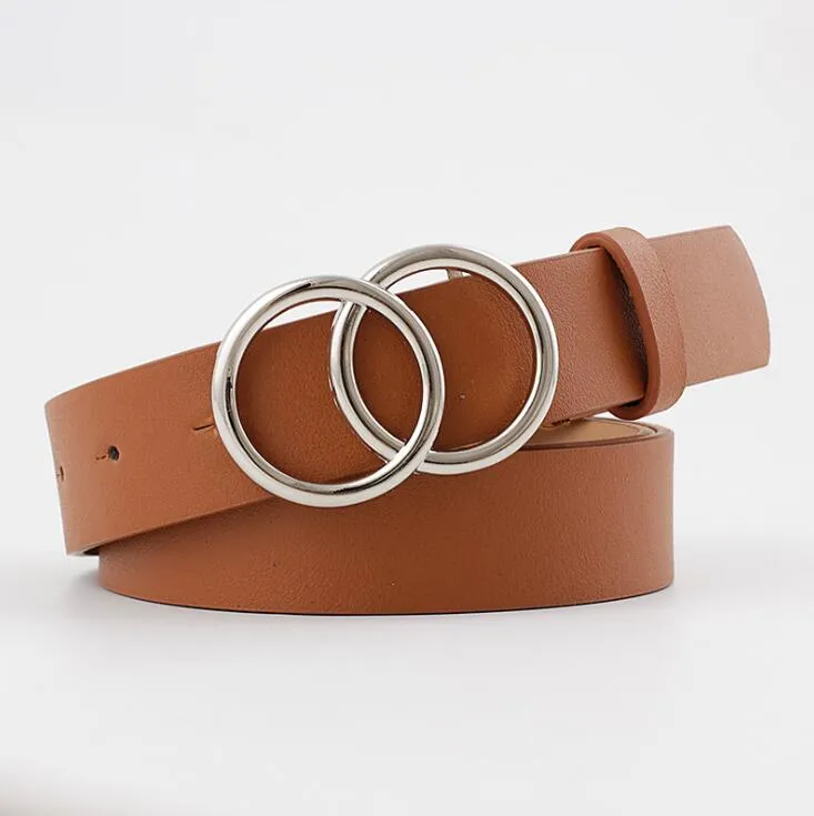 Double Ring  PU Leather Metal Buckle