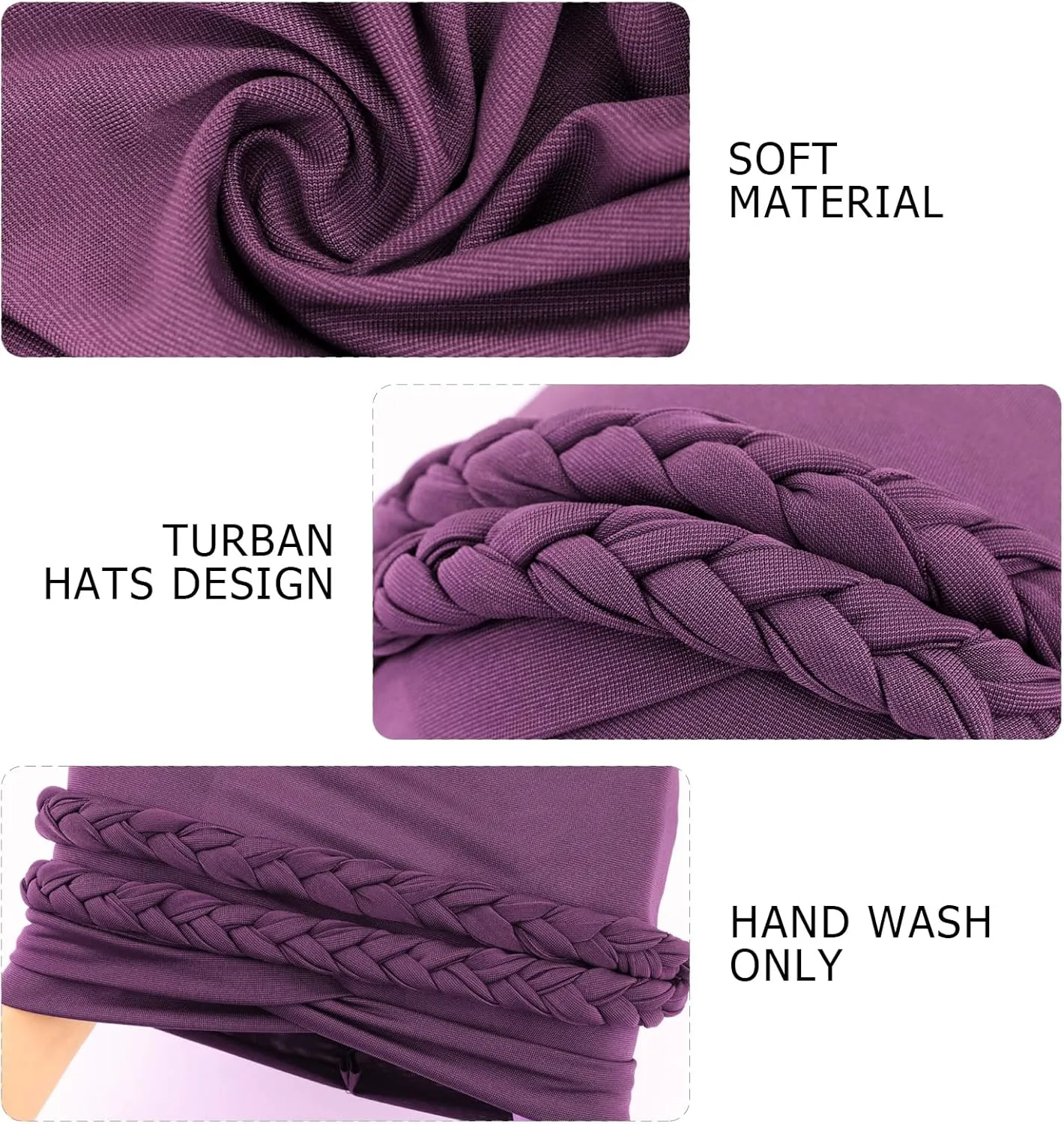 DRESHOW African Women Turban Caps Beanie Twist Headscarf Pre-Tied Double Twisted Braid Hair Cover Wrap Hat Chemo Cancer Cap