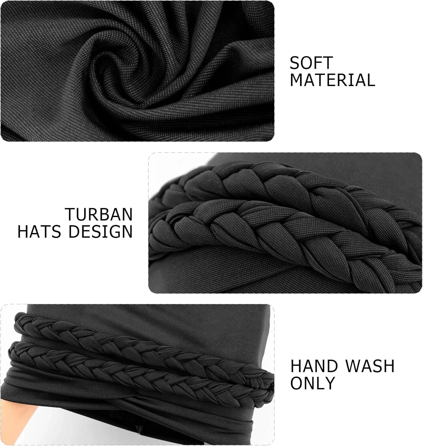 DRESHOW African Women Turban Caps Beanie Twist Headscarf Pre-Tied Double Twisted Braid Hair Cover Wrap Hat Chemo Cancer Cap