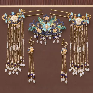 dress For Han Chinese Clothing Women 'S Ancient Style Dangling Ornament Tassel Hairpin Full Set Ancient